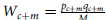 upper W Subscript c plus m Baseline equals StartFraction p Subscript c plus m Baseline q Subscript c plus m Baseline Over upper M EndFraction