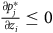 StartFraction partial differential p Subscript j Superscript asterisk Baseline Over partial differential z Subscript i Baseline EndFraction less than or equals 0