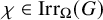 chi element of backslash operatorname upper I r r Subscript upper Omega Baseline left parenthesis upper G right parenthesis