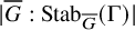 StartAbsoluteValue upper G overbar colon backslash operatorname upper S t a b Subscript upper G overbar Baseline left parenthesis upper Gamma right parenthesis EndAbsoluteValue