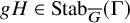 g upper H element of backslash operatorname upper S t a b Subscript upper G overbar Baseline left parenthesis upper Gamma right parenthesis
