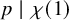 p vertical bar chi left parenthesis 1 right parenthesis