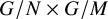 upper G divided by upper N times upper G divided by upper M