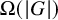 upper Omega left parenthesis StartAbsoluteValue upper G EndAbsoluteValue right parenthesis