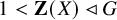 1 less than bold upper Z left parenthesis upper X right parenthesis white left pointing triangle upper G
