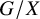 upper G divided by upper X