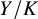 upper Y divided by upper K