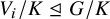 upper V Subscript i Baseline divided by upper K normal subgroup of or equal to upper G divided by upper K