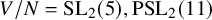 upper V divided by upper N equals backslash operatorname upper S upper L Subscript 2 Baseline left parenthesis 5 right parenthesis comma backslash operatorname upper P upper S upper L Subscript 2 Baseline left parenthesis 11 right parenthesis