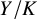upper Y divided by upper K