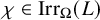 chi element of backslash operatorname upper I r r Subscript upper Omega Baseline left parenthesis upper L right parenthesis