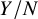 upper Y divided by upper N