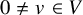 0 not equals v element of upper V