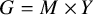 upper G equals upper M times upper Y