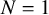 upper N equals 1