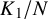 upper K 1 divided by upper N