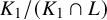 upper K 1 divided by left parenthesis upper K 1 intersection upper L right parenthesis
