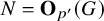 upper N equals bold upper O Subscript p prime Baseline left parenthesis upper G right parenthesis