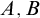 upper A comma upper B
