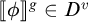 Double bracket open phi double bracket close to the g power belongs to D to the v power.