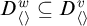 upper D Subscript left angle bracket right angle bracket Superscript w Baseline subset of or equal to upper D Subscript left angle bracket right angle bracket Superscript v