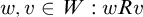 w comma v element of upper W colon w upper R v