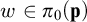 w element of pi 0 left parenthesis bold p right parenthesis