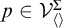 p element of upper V Subscript left angle bracket right angle bracket Superscript upper Sigma