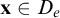 bold x element of upper D Subscript e