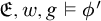 German upper E comma w comma g true phi prime