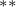 Superscript asterisk asterisk