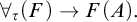 for all Subscript tau Baseline left parenthesis upper F right parenthesis right arrow upper F left parenthesis upper A right parenthesis period