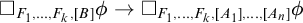 white medium square Subscript upper F 1 comma midline horizontal ellipsis comma upper F Sub Subscript k Subscript comma upper B Baseline phi right arrow white medium square Subscript upper F 1 comma midline horizontal ellipsis comma upper F Sub Subscript k Subscript comma upper A 1 comma midline horizontal ellipsis comma upper A Sub Subscript n Subscript Baseline phi