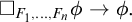 white medium square Subscript upper F 1 comma midline horizontal ellipsis comma upper F Sub Subscript n Subscript Baseline phi right arrow phi period
