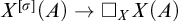 upper X Superscript sigma Baseline left parenthesis upper A right parenthesis right arrow white medium square Subscript upper X Baseline upper X left parenthesis upper A right parenthesis