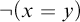not left parenthesis x equals y right parenthesis