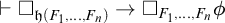 right tack white medium square Subscript German h left parenthesis upper F 1 comma midline horizontal ellipsis comma upper F Sub Subscript n Subscript right parenthesis Baseline right arrow white medium square Subscript upper F 1 comma midline horizontal ellipsis comma upper F Sub Subscript n Subscript Baseline phi