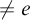 not equals e