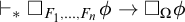 right tack Subscript asterisk Baseline white medium square Subscript upper F 1 comma midline horizontal ellipsis comma upper F Sub Subscript n Subscript Baseline phi right arrow white medium square Subscript upper Omega Baseline phi