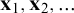 x 1 comma x 2 comma midline horizontal ellipsis