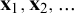x 1 comma x 2 comma midline horizontal ellipsis