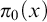 pi 0 left parenthesis x right parenthesis