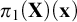 pi 1 left parenthesis bold upper X right parenthesis left parenthesis bold x right parenthesis