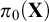 pi 0 left parenthesis bold upper X right parenthesis