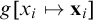 g x Subscript i Baseline right arrow from bar x Subscript i