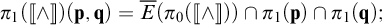 pi sub 1 open bracket open vertical bar capital Lambda close vertical bar close bracket open parenthesis p comma q close parenthesis equals capital E open parenthesis pi sub 0 open bracket open vertical bar capital Lambda close vertical bar close...