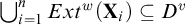backslash leftcup Underscript i equals 1 Overscript n Endscripts upper E x t Superscript w Baseline left parenthesis upper X Subscript i Baseline right parenthesis subset of or equal to upper D Superscript v