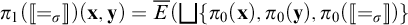 pi sub 1 open bracket double vertical bar equals sigma close bracket open parenthesis x comma y close parenthesis equals E open bracket join pi sub 0 open parenthesis x close parenthesis comma pi sub 0 open parenthesis y close parenthesis comma pi...