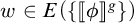 w is an element of E open parenthesis double bracket phi double bracket superscript g close parenthesis.
