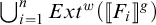 Union from i equals 1 to n of Ext superscript w of open bracket F sub i close bracket superscript g.